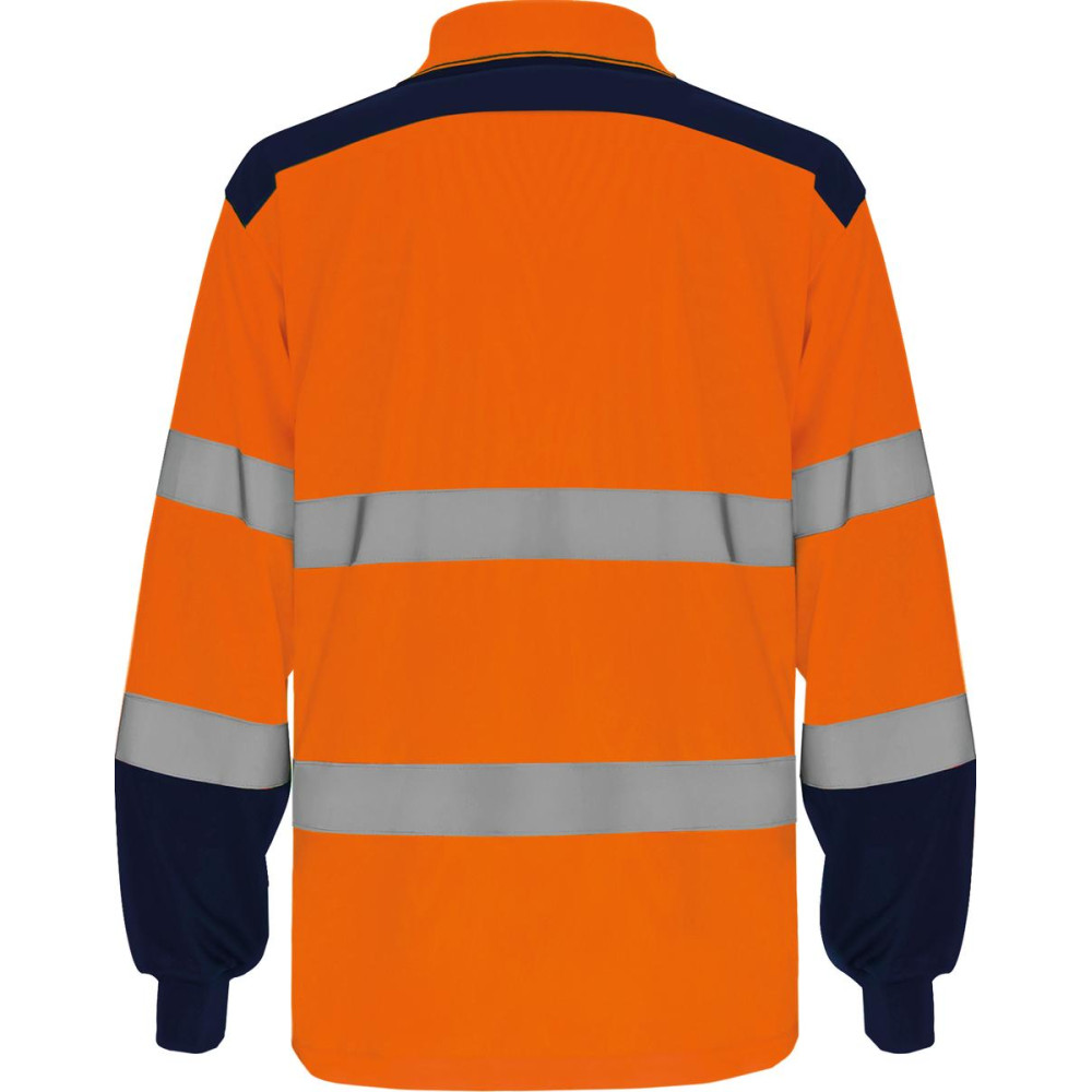 Polo bicolore manches longues haute visibilité
