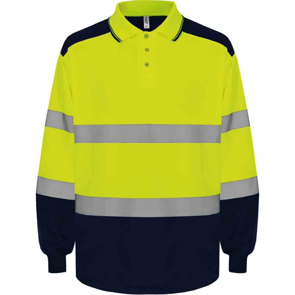 Polo bicolore manches longues haute visibilité