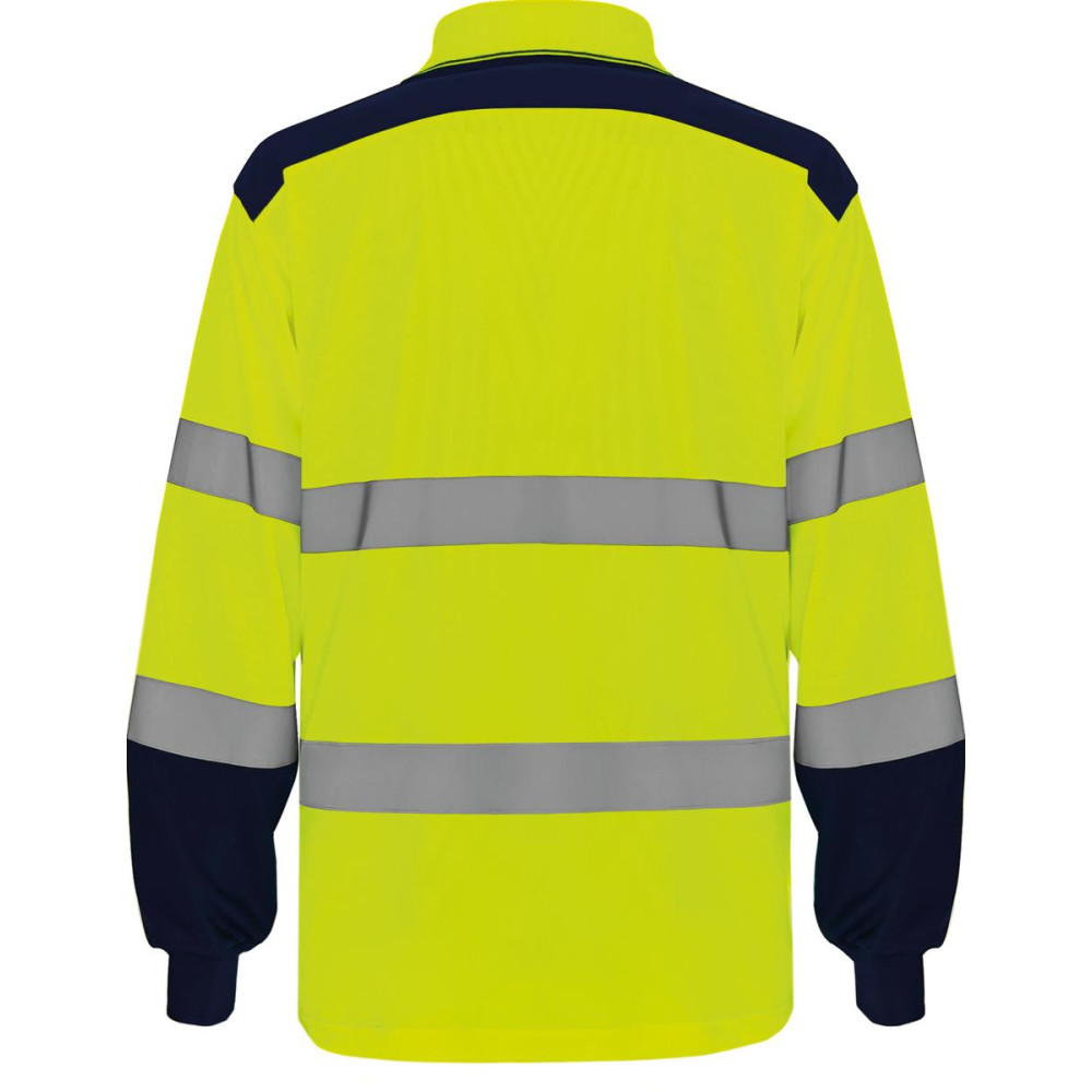 Polo bicolore manches longues haute visibilité