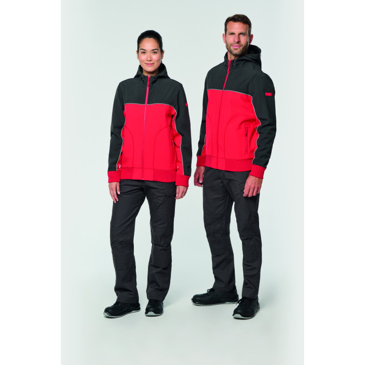 Veste softshell 3 couches bicolore unisexe travail
